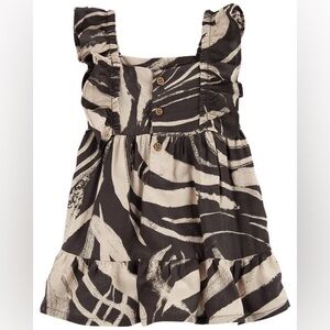 NWT Carters 0-3 Summer Dress and Bummies Brown and Tan Zebra Tropical